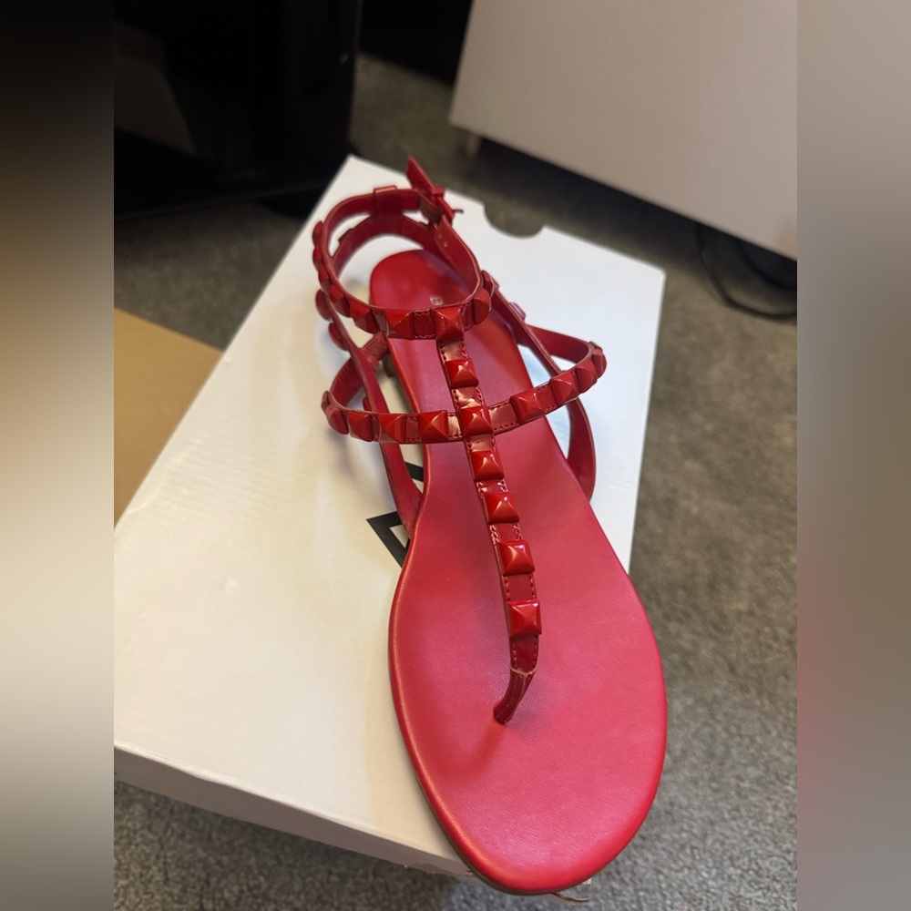 Red Studded Women's BCBG Sandals